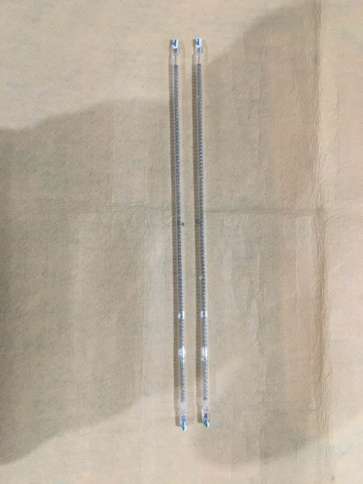 Clear quartz near infrared lamp 870mm 1700w infrared halogen heating tube